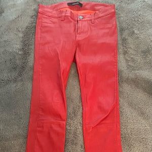J Brand red leather pants